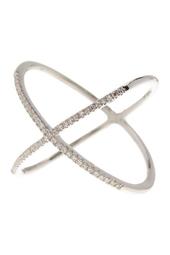 Sterling Silver Diamond Crisscross Ring - 0.16 ctw