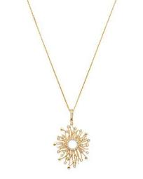 Diamond Bezel Sunburst Pendant Necklace in 14K Yellow Gold, 0.35 ct. t.w. - 100% Exclusive