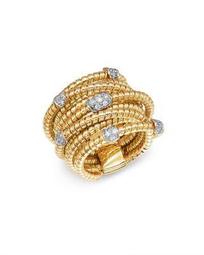 Diamond Coil Wide Statement Ring in 14K Yellow Gold, 0.30 ct. t.w. - 100% Exclusive