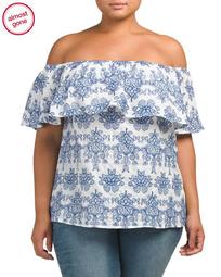 Plus Off The Shoulder Ruffled Top