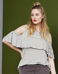 Simply Be Stripe Frill Top