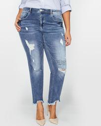 L&L Relaxed Distressed Jean with Print