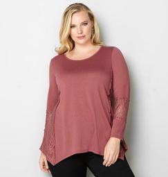 Textured Lace Trim Top