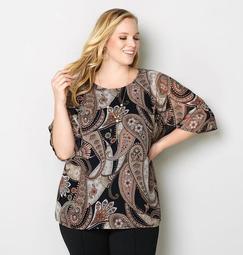 Paisley Top With Necklace