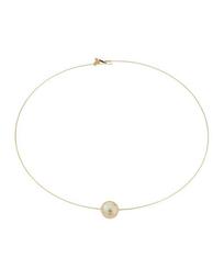 18k Single South Sea Pearl Wire Necklace, Golden