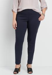 the plus size pull on bengaline dotted skinny pant 