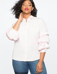 Tiered Pleat Sleeve Top