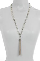 CZ Chain Tassel Necklace