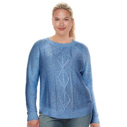 Kohls Juniors\u0027 Plus Size SO® Shirttail Cable,Knit Sweater , On Sale for $11.40 (regular price $38.00)