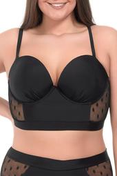 Mesh Dot Bralette Bikini Top (Plus Size)