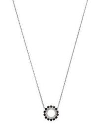 Black & White Diamond Circle Pendant Necklace in 14K White Gold, 16" - 100% Exclusive