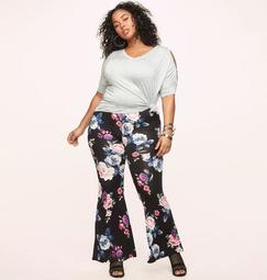 Pink Floral Flared Pant