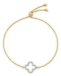 Diamond Clover Bolo Bracelet in 14K White & Yellow Gold, 0.20 ct. t.w. - 100% Exclusive