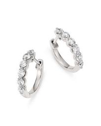 Diamond Huggie Hoop Earrings in 14K White Gold, 0.50 ct. t.w. - 100% Exclusive