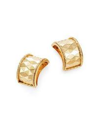 Polished Diamond-Cut Wide Huggie Earrings in 14K Yellow Gold - 100% Exclusive