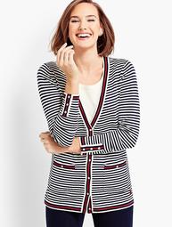 O, The Oprah Magazine Collection for Talbots Embroidered Stripe Cardigan
