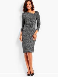 Bella Space-Dyed Side-Ruched Sheath Dress