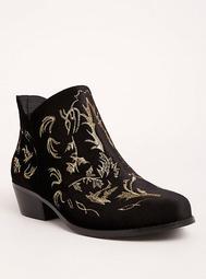 Lurex Embroidered Ankle Booties (Wide Width)