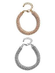 Lena Rhinestone Rope Bracelet Set