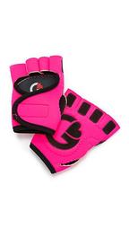 Hot Pink with Black Workout Gloves