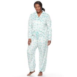 Plus Size Croft & Barrow® Pajamas: Fleece Top & Pants 2-Piece PJ Set