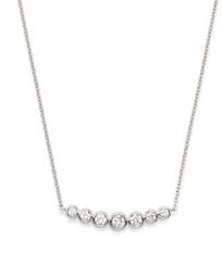 Diamond Bezel Arc Pendant Necklace in 14K White Gold, 0.50 ct. t.w. - 100% Exclusive