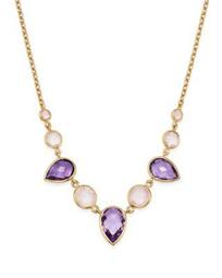 Amethyst & Rose Quartz Necklace in 14K Yellow Gold, 18" - 100% Exclusive
