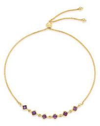 Amethyst Mini Clover Bolo Bracelet in 14K Yellow Gold - 100% Exclusive