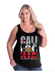 California Tank Top California Republic Cali Life  Womens Curvy Plus Size Tank Tops