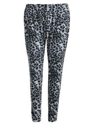 Meaneor Women High Waisted Leopard Stretch Tights Casual Skinny Legging Plus Size BLLK