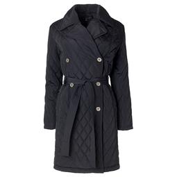 Women's Plus Size Long Belted Double-Breasted Coat