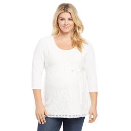 Plus Size Maternity Oh Baby by Motherhood™ Lace Raglan Top