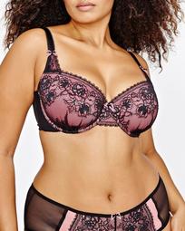 Vixen Balconet Bra with Lace & Ruching - Déesse Collection