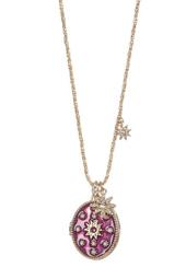 Crystal Violet Starburst Locket Pendant Necklace