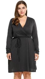 Women Casual Plus Size V-Neck Long Sleeve Dress  Sexy Beautiful Party Women Clothes PESTE