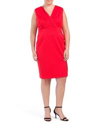 Plus V-neck Fitted Dress