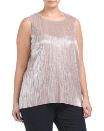 Plus Crushed Foil Pleated Top