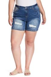 Marni Distressed Denim Shorts (Plus Size)
