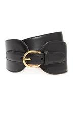 Wide Leather Double Tab Belt