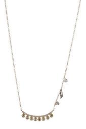 14K Yellow Gold Crystal & Diamond Accent Bar Necklace