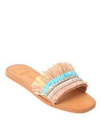 Cadiz Embellished Raffia Slide Sandals