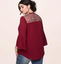 Shimmer Lace Flounce Top