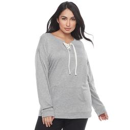 Plus Size SONOMA Goods for Life™ Lace-Up Sleep Sweatshirt
