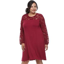 Plus Size Apt. 9® Lace Yoke A-Line Dress