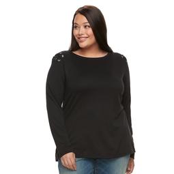 Plus Size French laundry Lace Up Swing Top