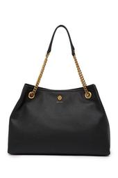Soft Chain Leather Tote Bag