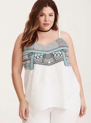 Embroidered Knit Swing Cami
