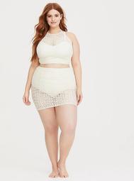 Ivory Crochet Swim Skirt