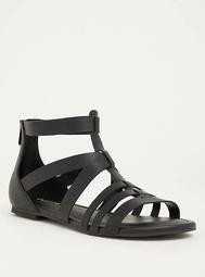 Black Gladiator Sandal (Wide Width)