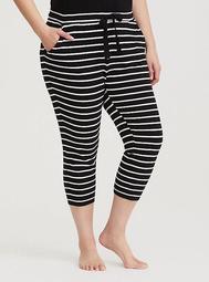 Black & White Stripe Cropped Pajama Pant